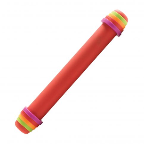 NON-STICK SILICONE ROLLING PIN - RED